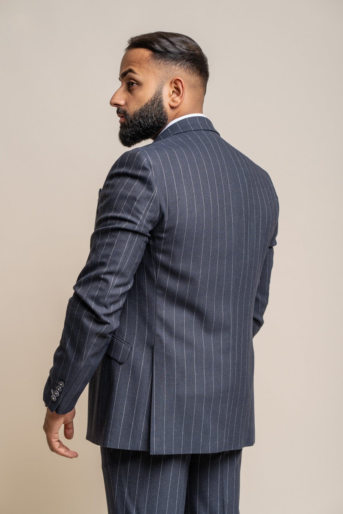 Invincible Navy Pinstripe Blazer - Blazers & Jackets - 