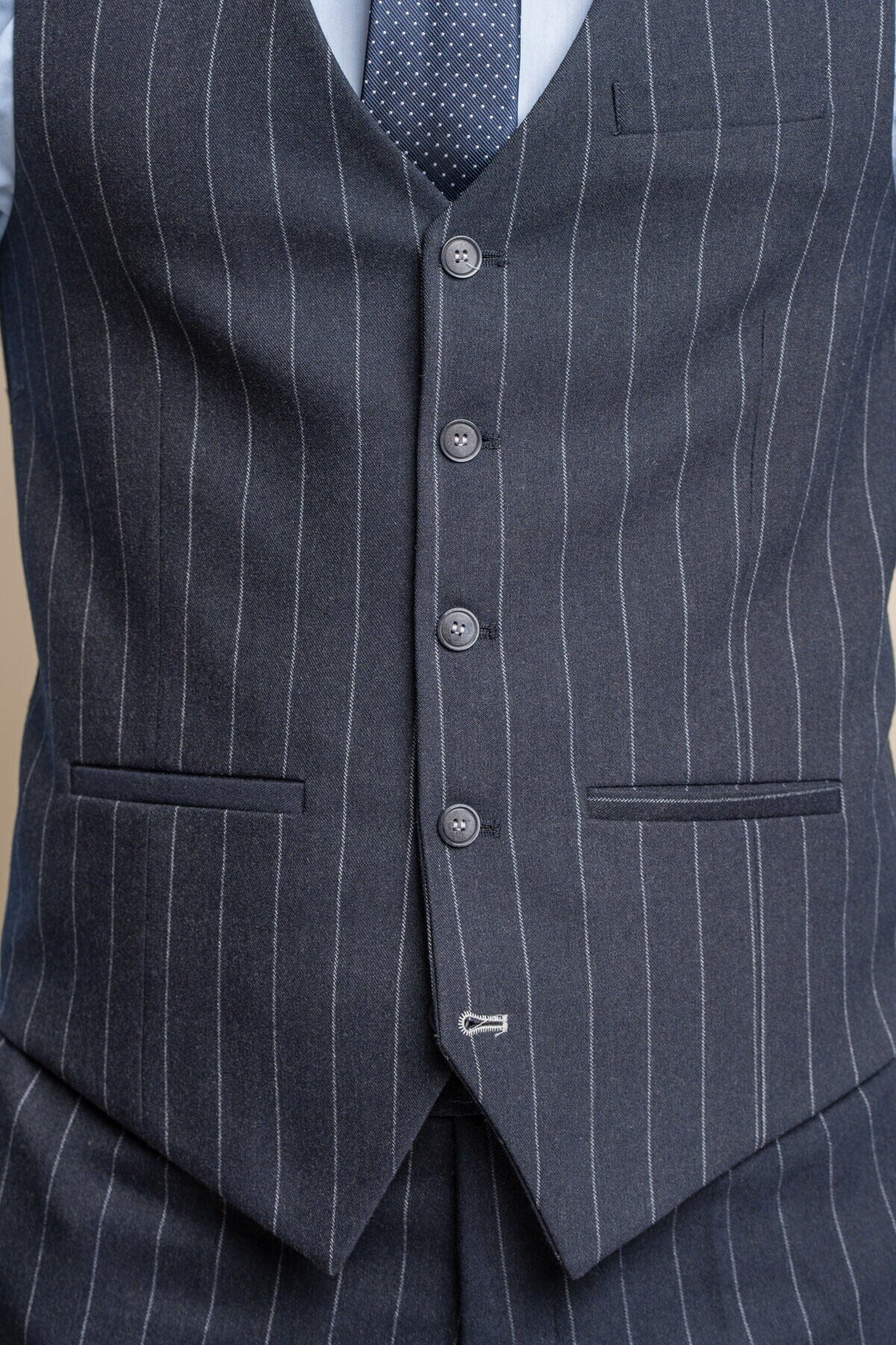 Invincible Navy Pinstripe Waistcoat - Waistcoats - 