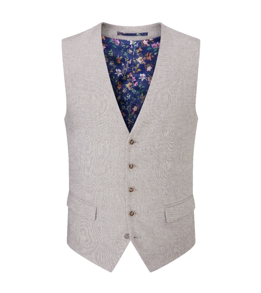 Jude Stone Herringbone Waistcoat - Waistcoats - 34R - Swagger & Swoon