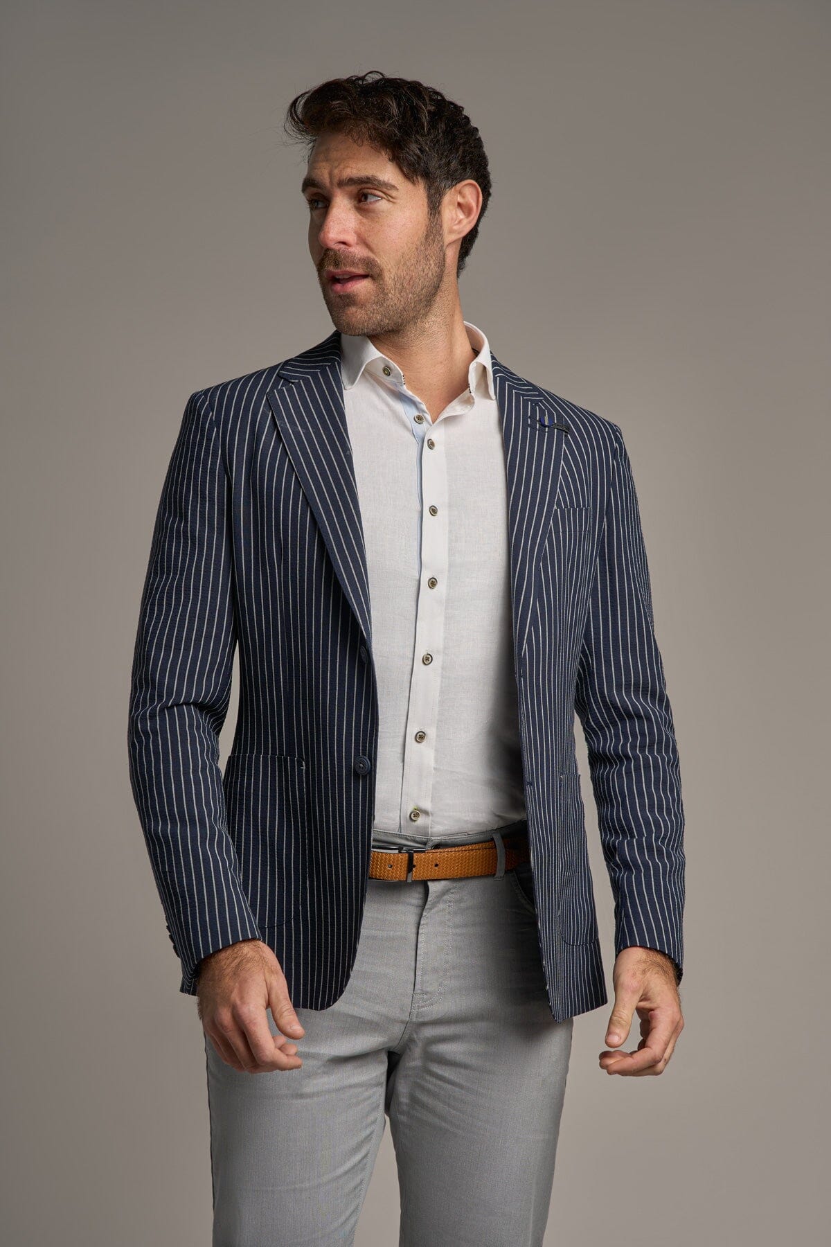 Julian Half-Lined Stripe Blazer - Blazers & Jackets - 34R 