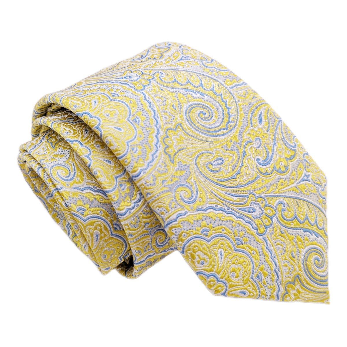 Lemon Paisley Silk Wedding Swatch - Swatch - Swagger & Swoon