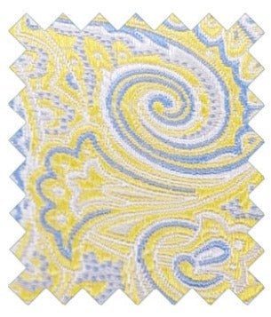 Lemon Paisley Silk Wedding Swatch - Swatch - Swagger & Swoon