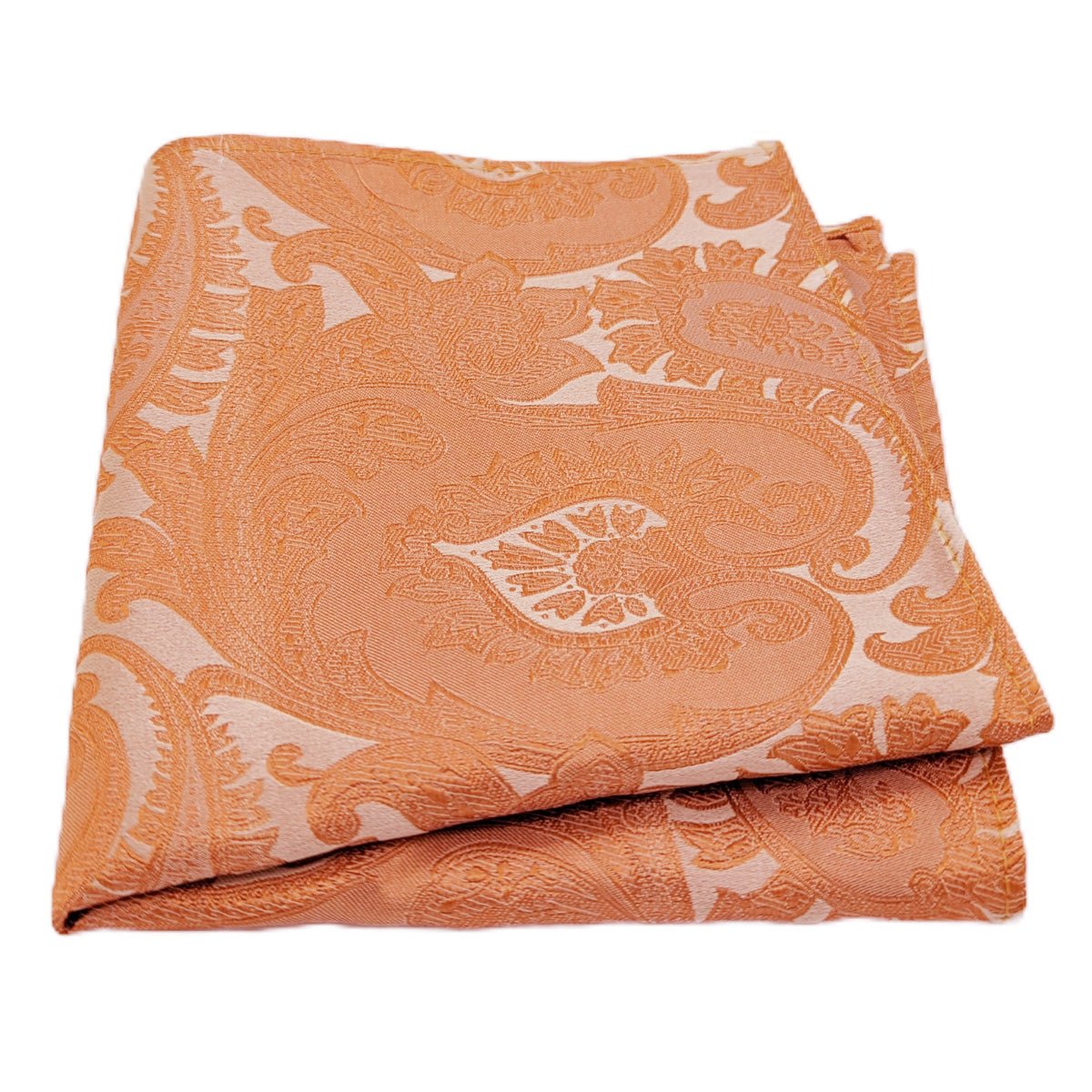 Light Coral Paisley Silk Pocket Square - Wedding Pocket Square - Swagger & Swoon