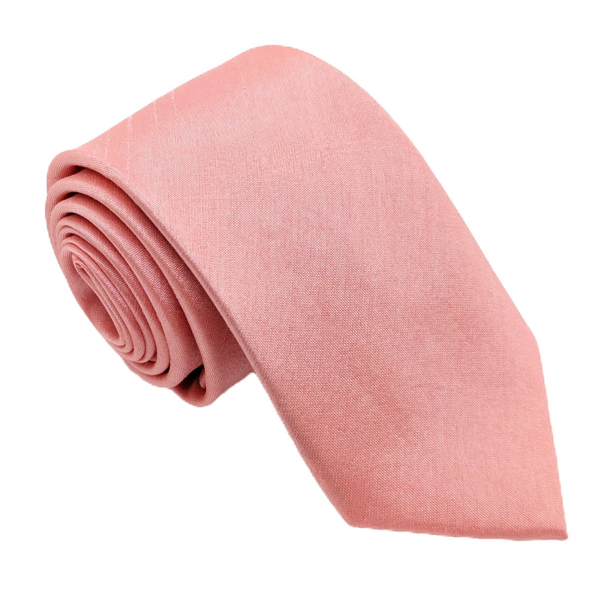 Light Coral Shantung Wedding Tie - Wedding Tie - Regular - Tie Only - Swagger & Swoon