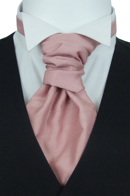 Light Rose Shantung Wedding Cravat - Wedding Cravat - Pre - Tied - Cravat Only - Swagger & Swoon