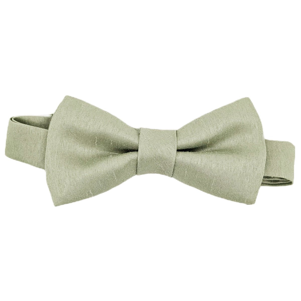 Light Sage Shantung Boys Bow Ties - Childrenswear - Neckstrap (Age 5 - 12) - Swagger & Swoon