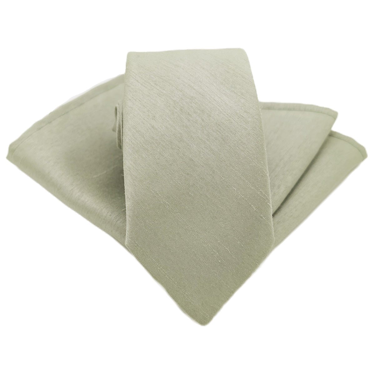 Light Sage Shantung Pocket Square - Wedding Pocket Square - Swagger & Swoon