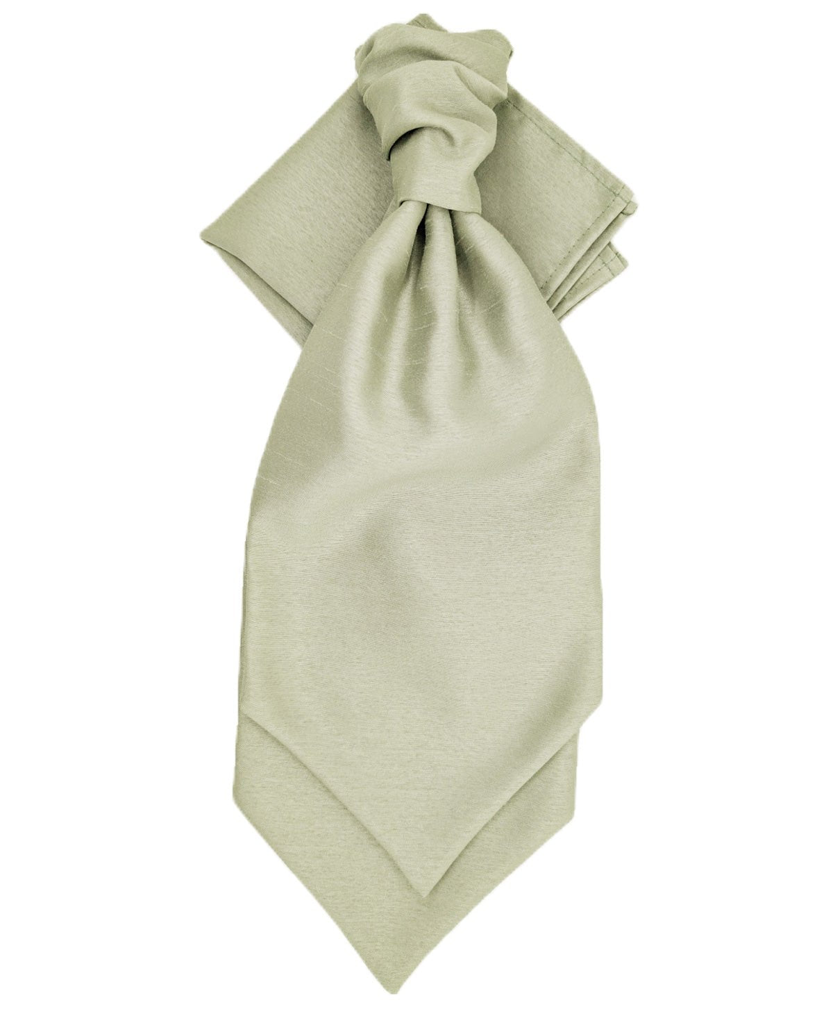 Light Sage Shantung Wedding Cravat - Wedding Cravat - Pre - Tied - Add Pocket Square - Save £1.00 - Swagger & Swoon