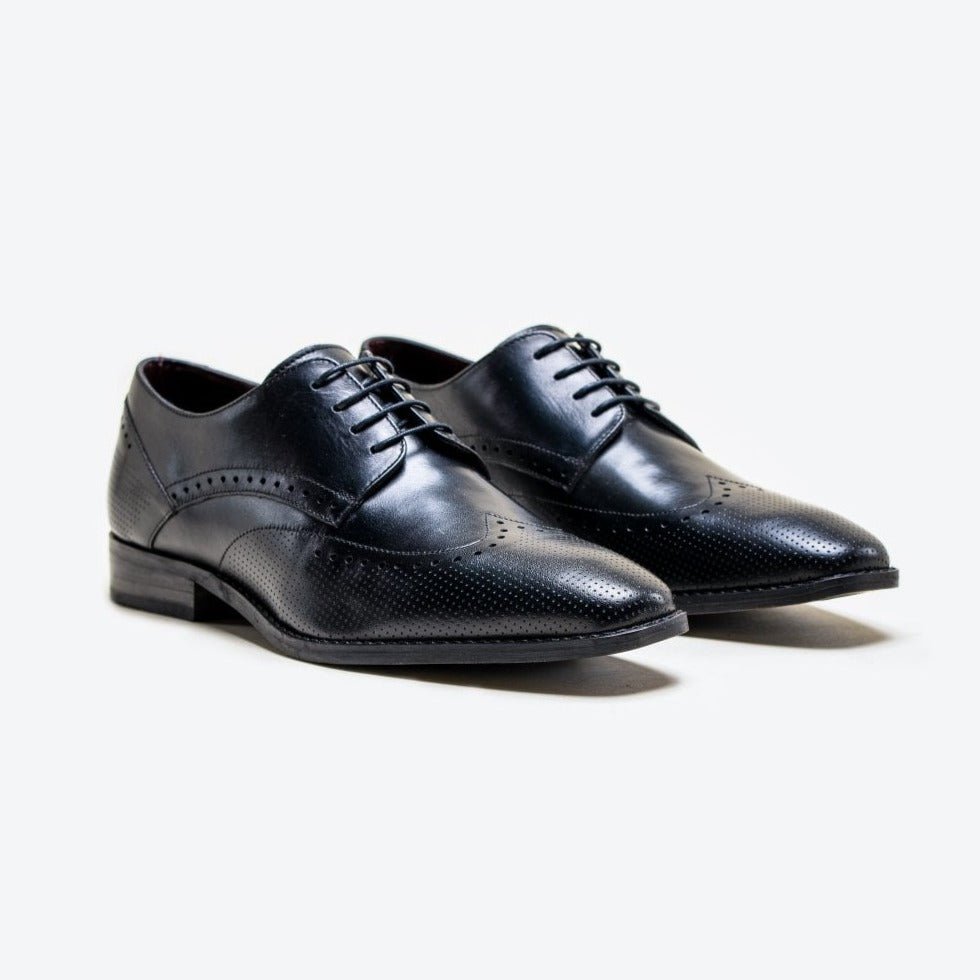 Lisbon Black Brogue Shoes - Shoes - 7 - Swagger & Swoon