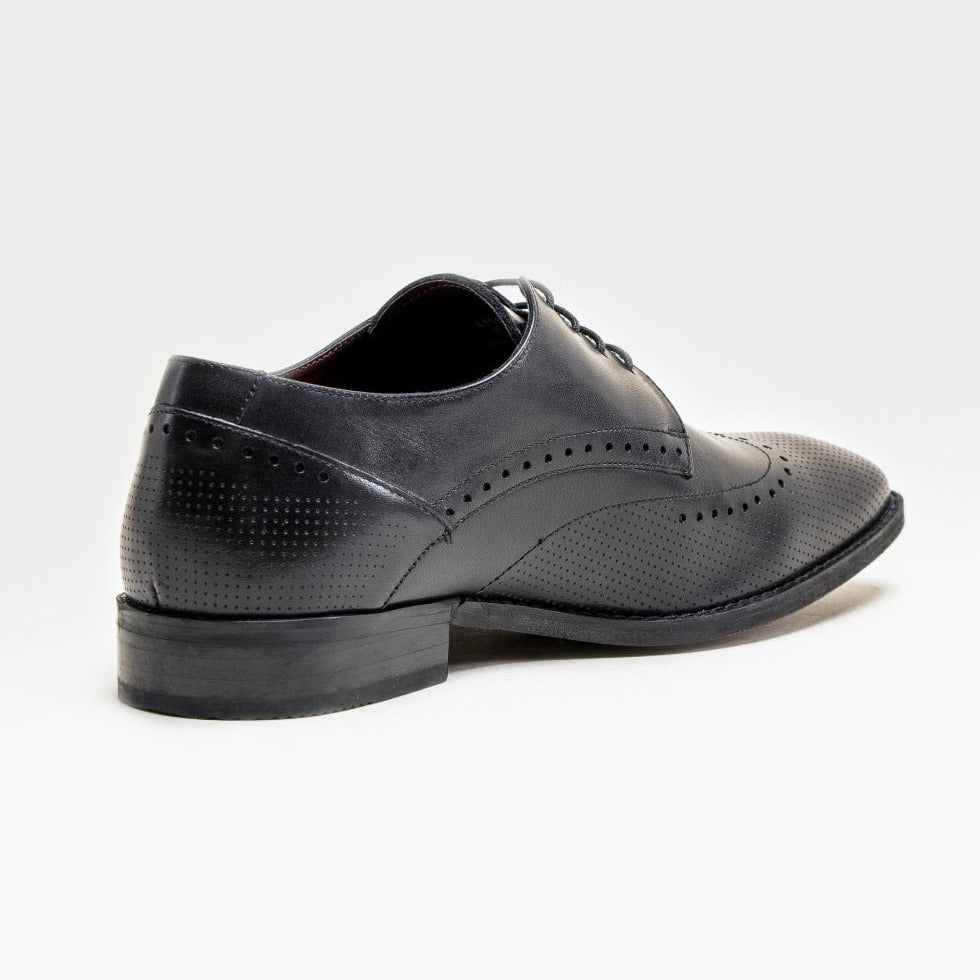 Lisbon Black Brogue Shoes - Shoes - 7 - Swagger & Swoon