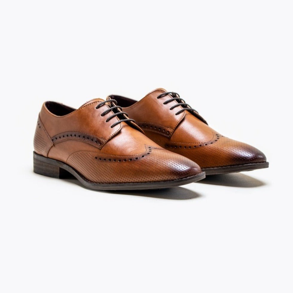 Lisbon Tan Brogue Shoes - Shoes - 7 - Swagger & Swoon