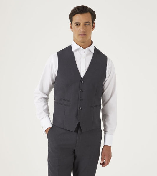 Madrid Charcoal Waistcoat - Waistcoats - 34R - Swagger & Swoon