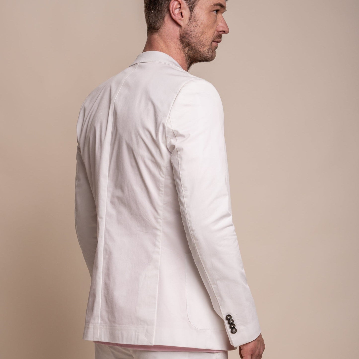 Mario Half-Lined Ecru Cotton Blazer - Blazers & Jackets - 