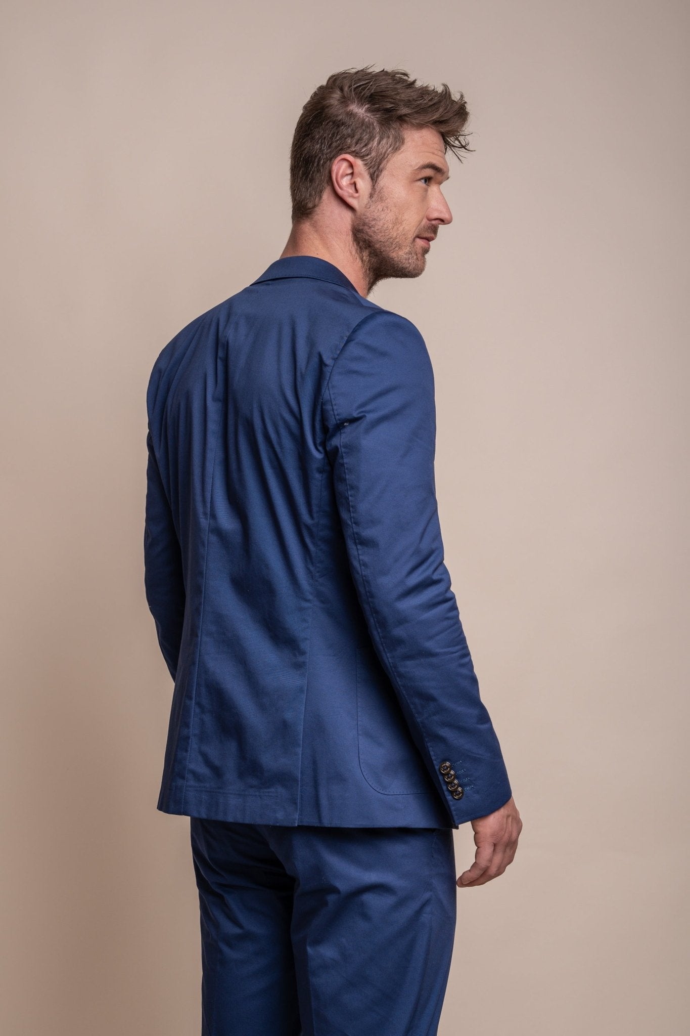 Mario Half - Lined Electric Blue Cotton Blazer - Blazers & Jackets - 34R - Swagger & Swoon