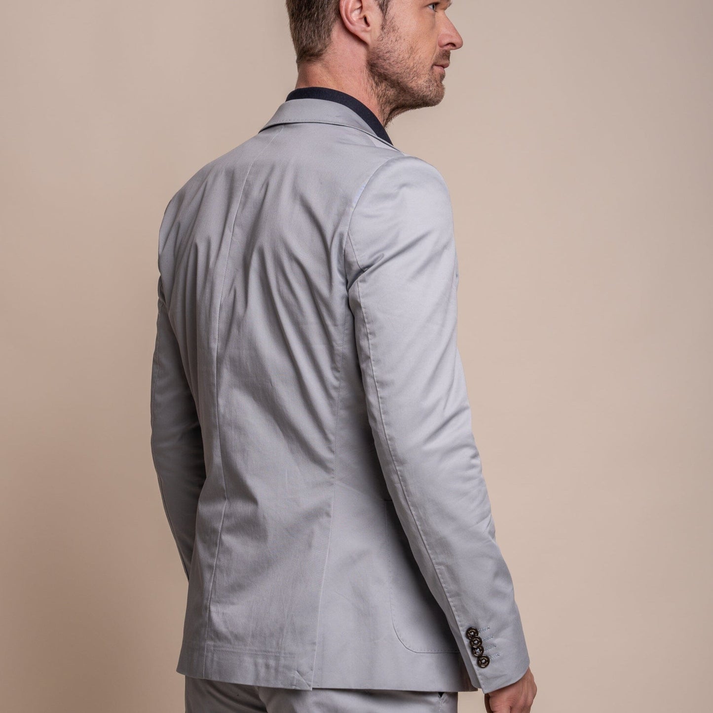 Mario Half-Lined Ice Blue Cotton Blazer - Blazers & Jackets - - THREADPEPPER