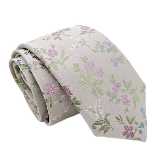 Meadow Floral Silk Wedding Tie - Wedding Tie - Regular - Tie Only - Swagger & Swoon