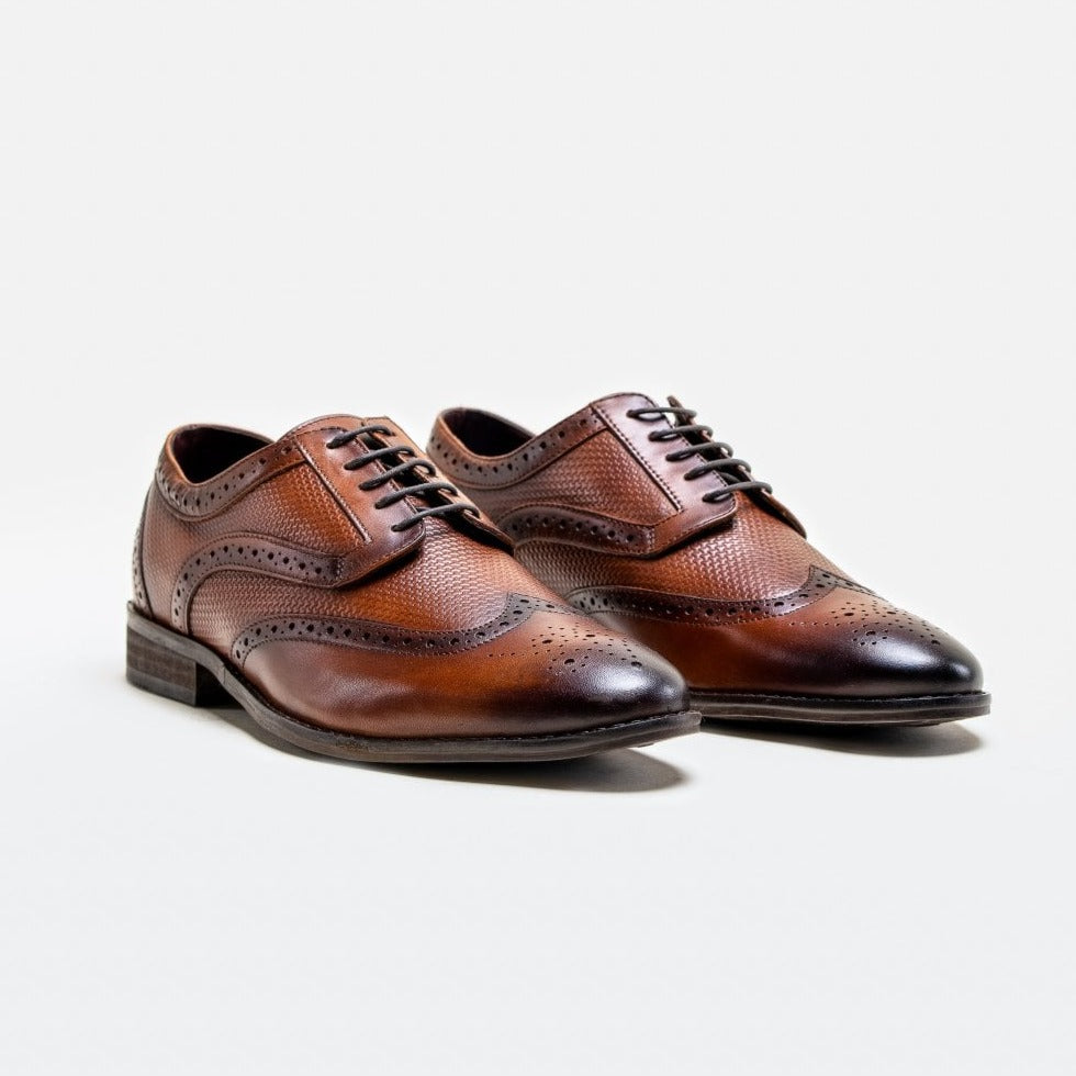 Orleans Brown Brogue Shoes - Shoes - - THREADPEPPER