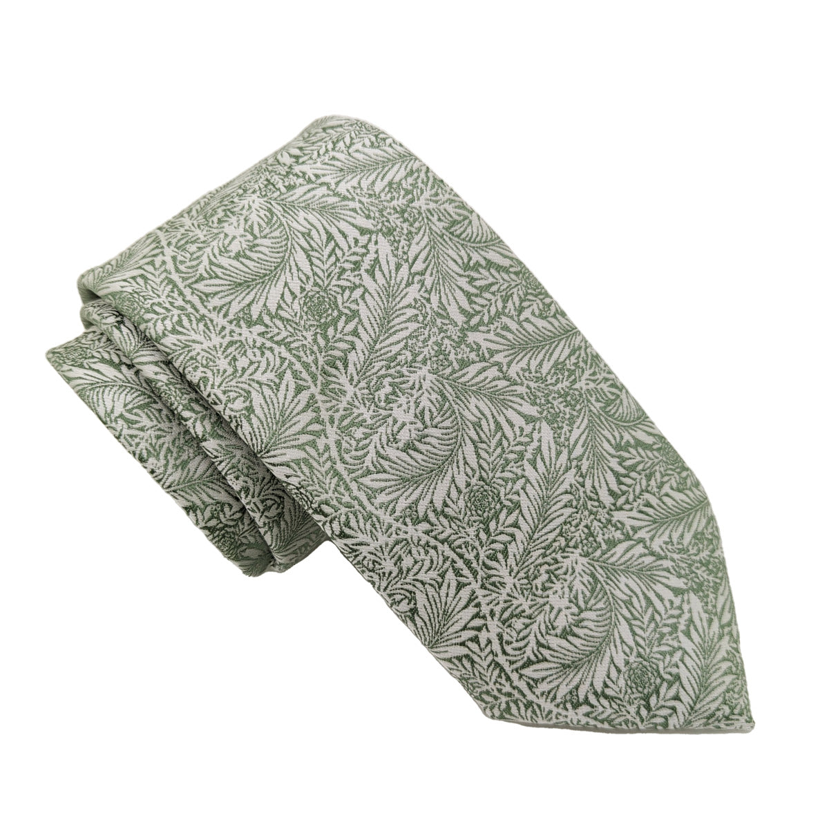 Sage & Silver Leaves Wedding Tie