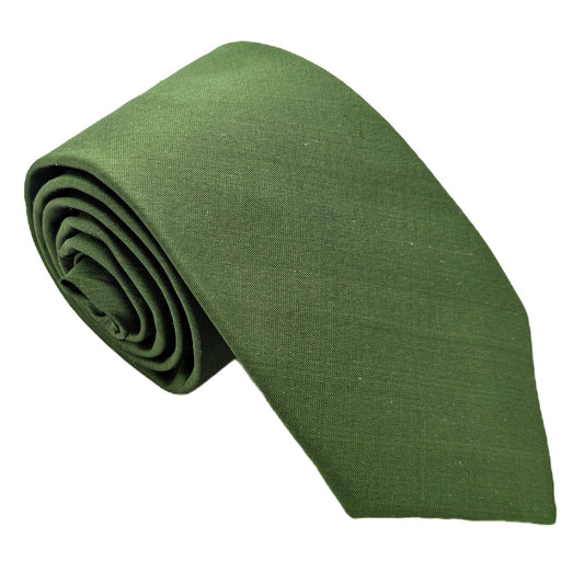 Dark Olive Silk Dupion Wedding Tie