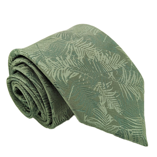 Sage Palm Leaves Wedding Tie