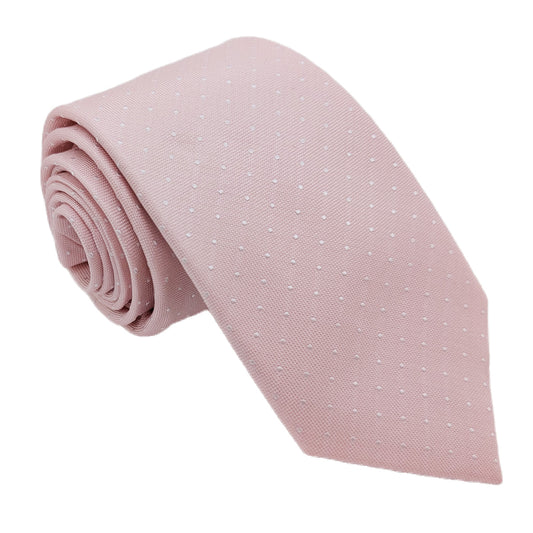 Dotty Pink Silk Wedding Tie