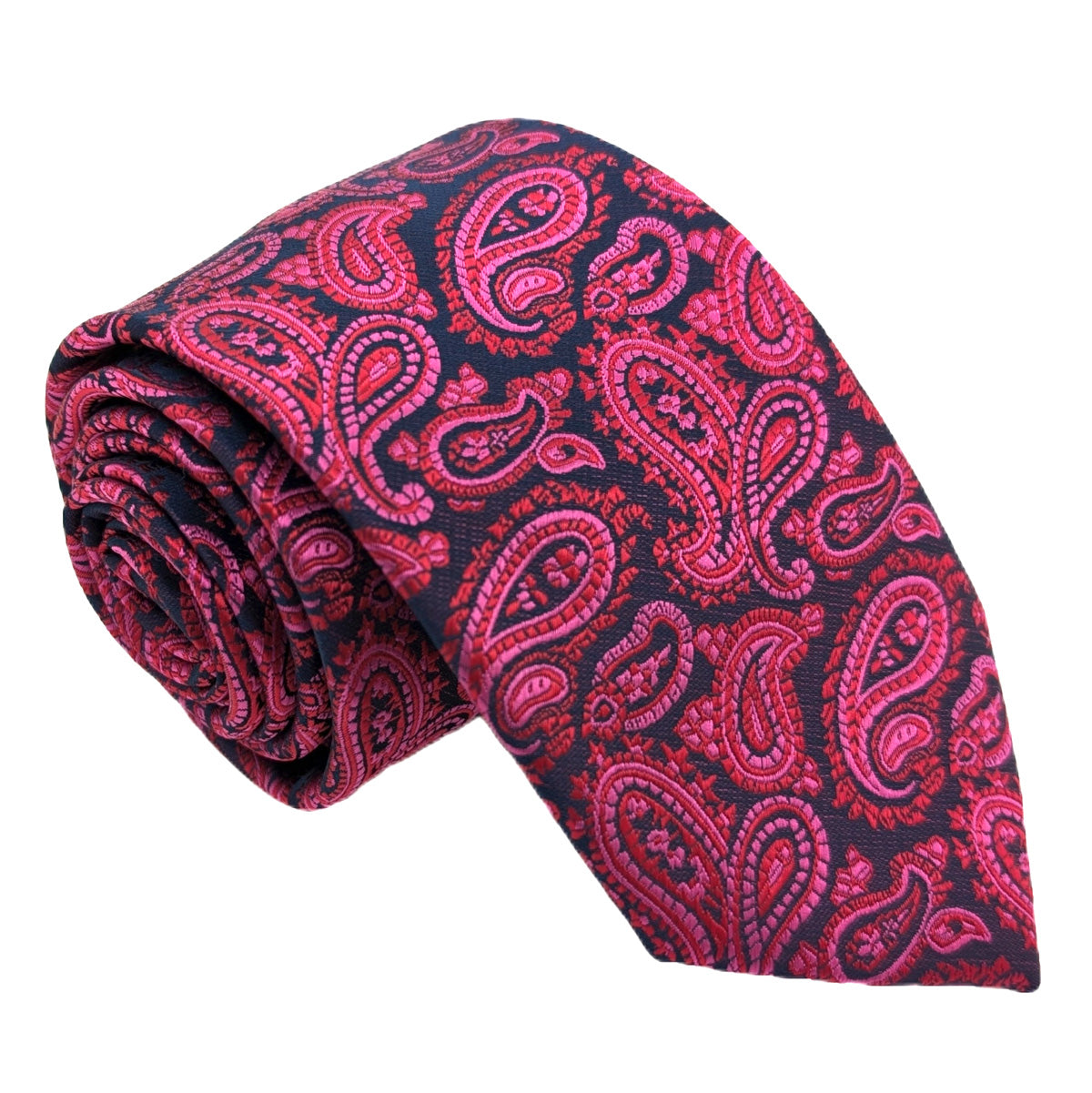 Bold Raspberry Leaves Wedding Tie