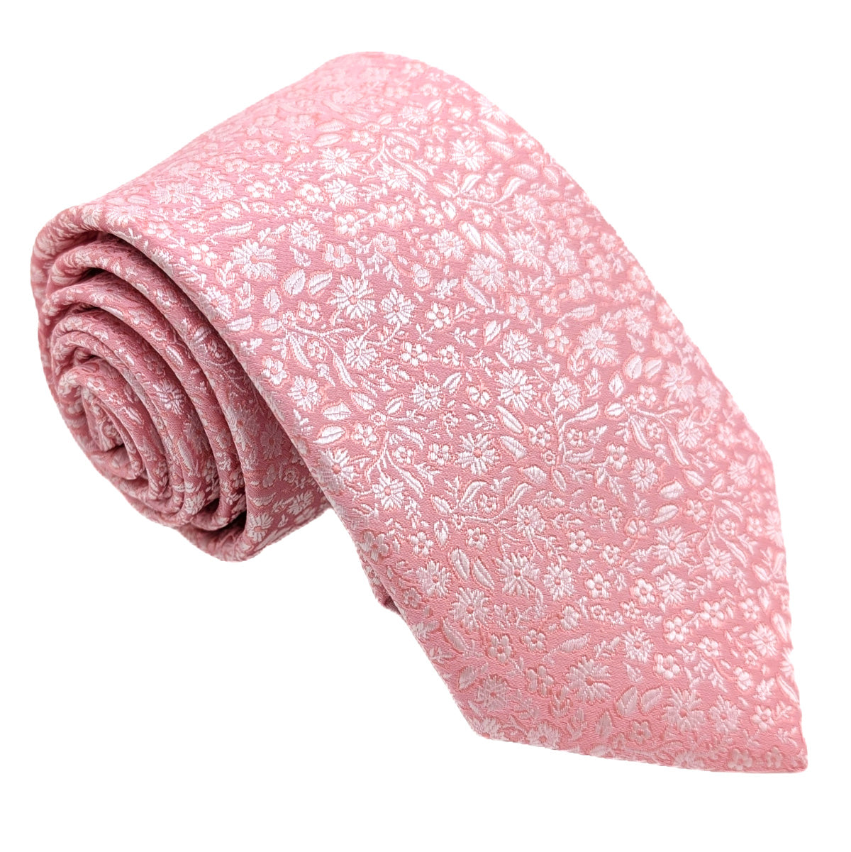 Pink Disty Floral Wedding Tie