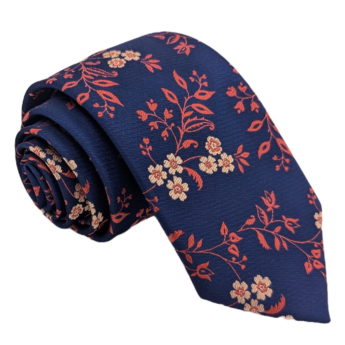 Burnt Orange Floral Wedding Tie