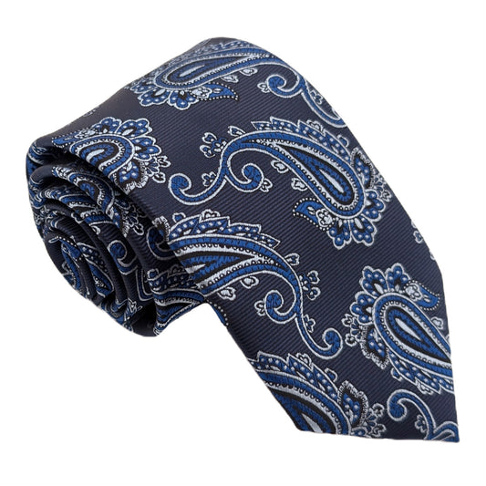 Navy Paisley Wedding Tie