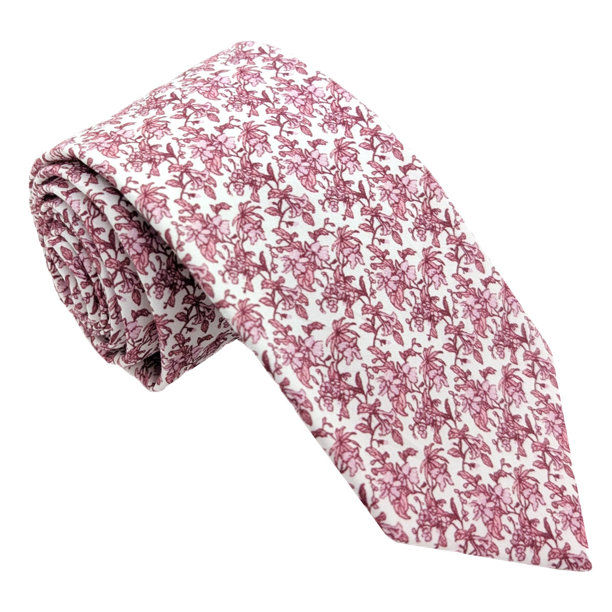 Pink Floral Cotton Wedding Tie