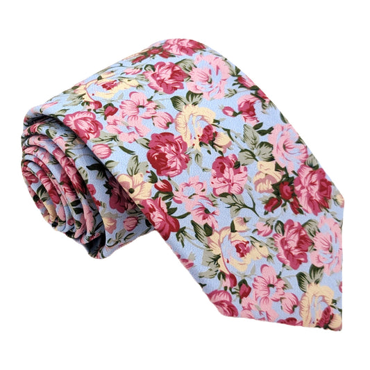 Sky Blossom Cotton Wedding Tie