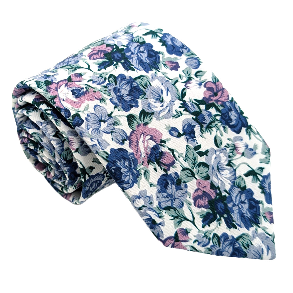 Blue Blossom Cotton Wedding Tie