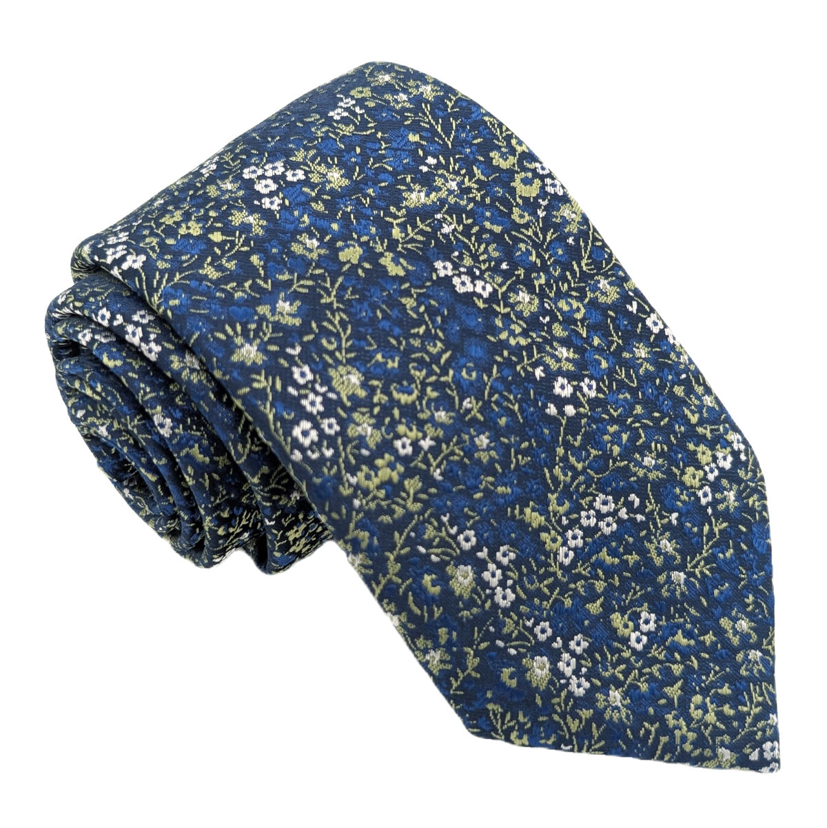 Sage & Blue Ditsy Floral Wedding Tie