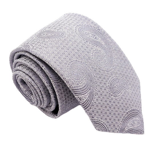 Platinum Paisley Wedding Tie