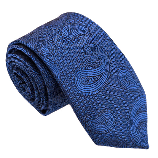 Admiral Blue Paisley Wedding Tie