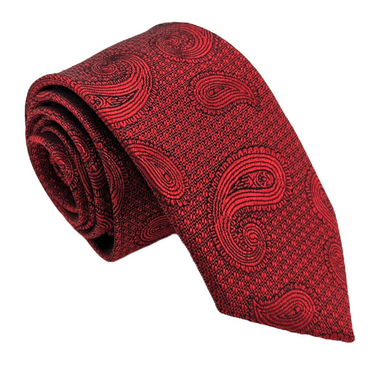 Red Paisley Wedding Tie