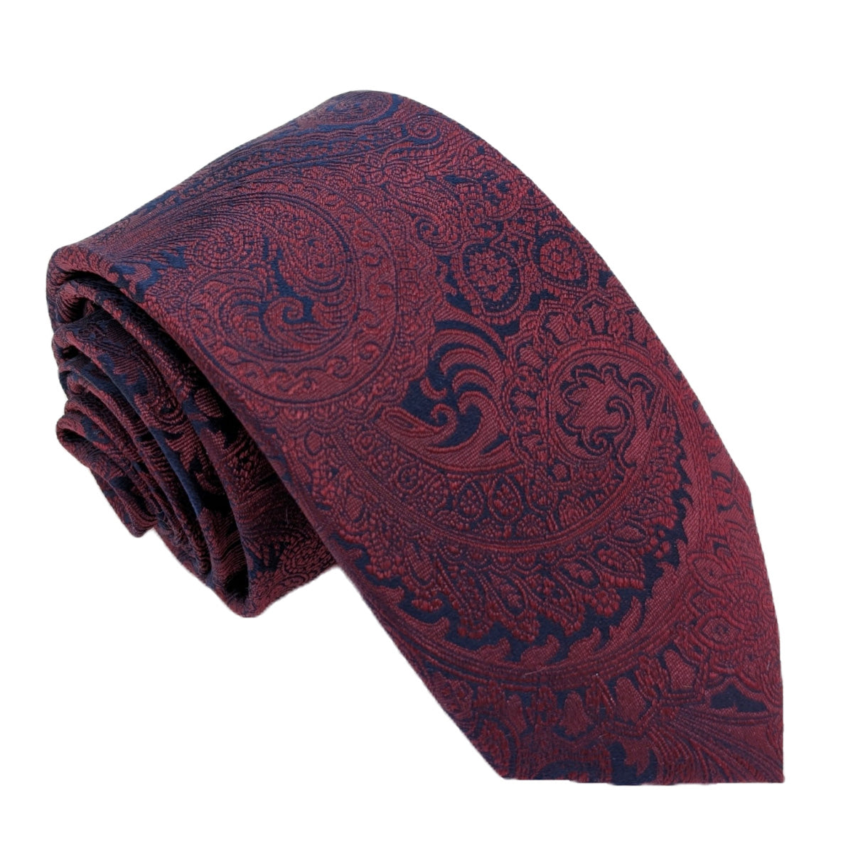 Burgundy & Navy Paisley Silk Wedding Swatch