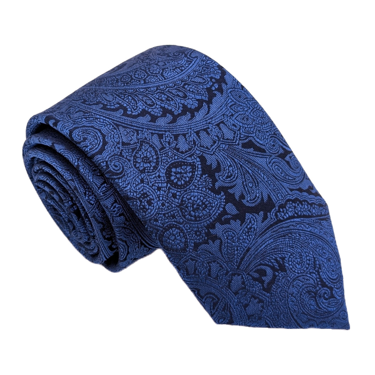 Sapphire & Navy Paisley Silk Wedding Swatch