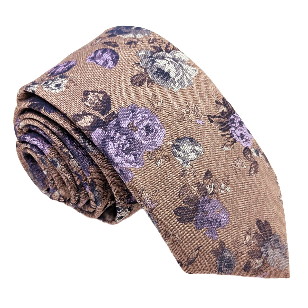 Mix and Match - Beige & Purple Wedding Tie Set