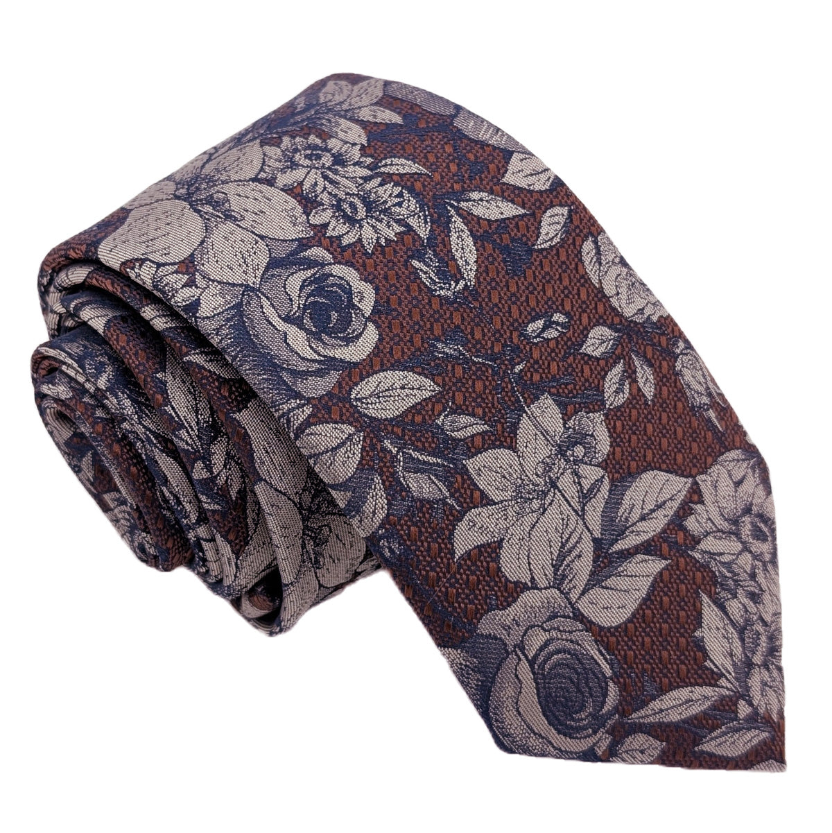 Bronze Vintage Floral Wedding Tie