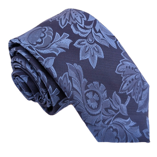 Blue Vintage Flowers Wedding Tie