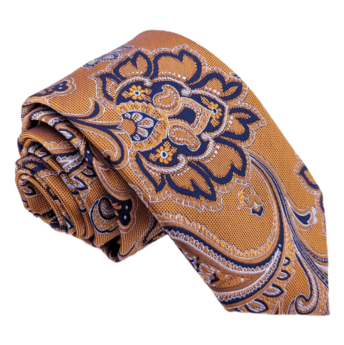 Mustard Floral Paisley Wedding Tie