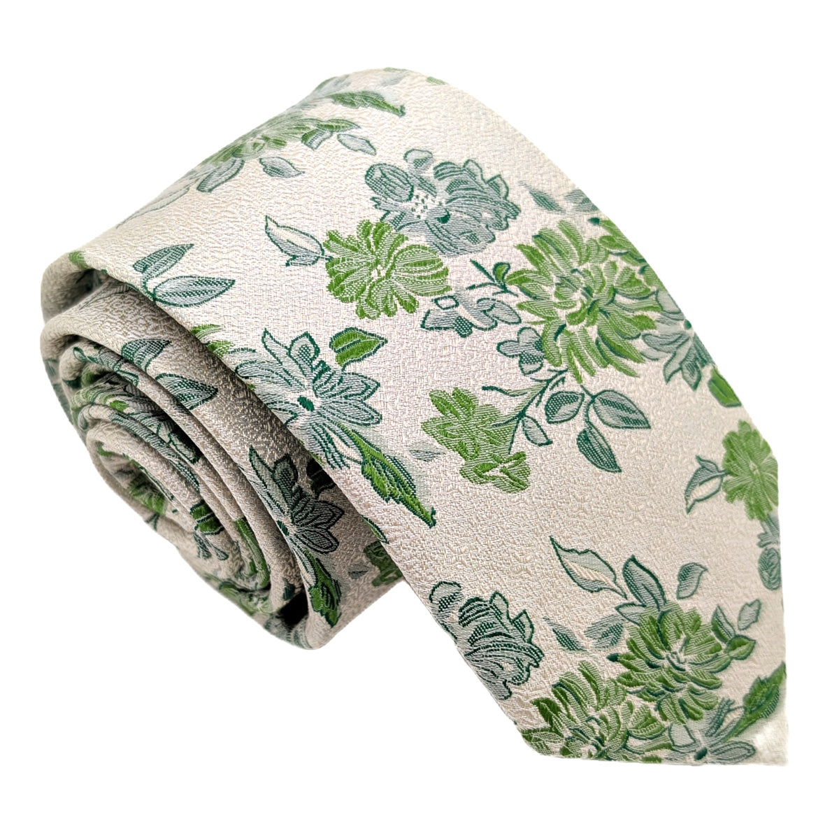 Green Floral Silk Wedding Swatch