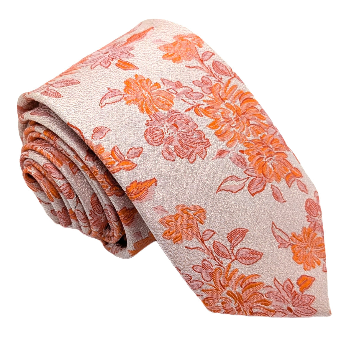 Orange Floral Silk Wedding Swatch