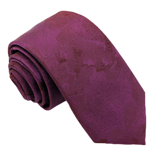 Berry Roses Silk Wedding Tie