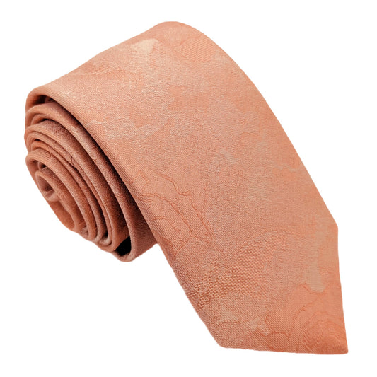 Peach Roses Silk Wedding Tie