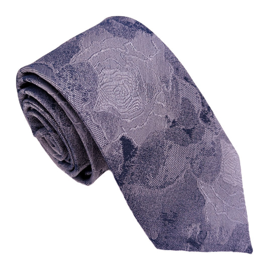 Slate Roses Silk Wedding Tie