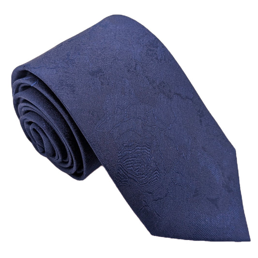 Sapphire Roses Silk Wedding Tie