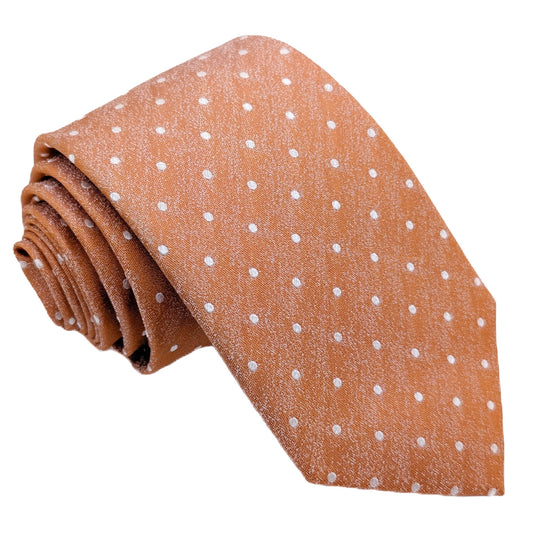 Pale Orange Dots Silk Wedding Tie