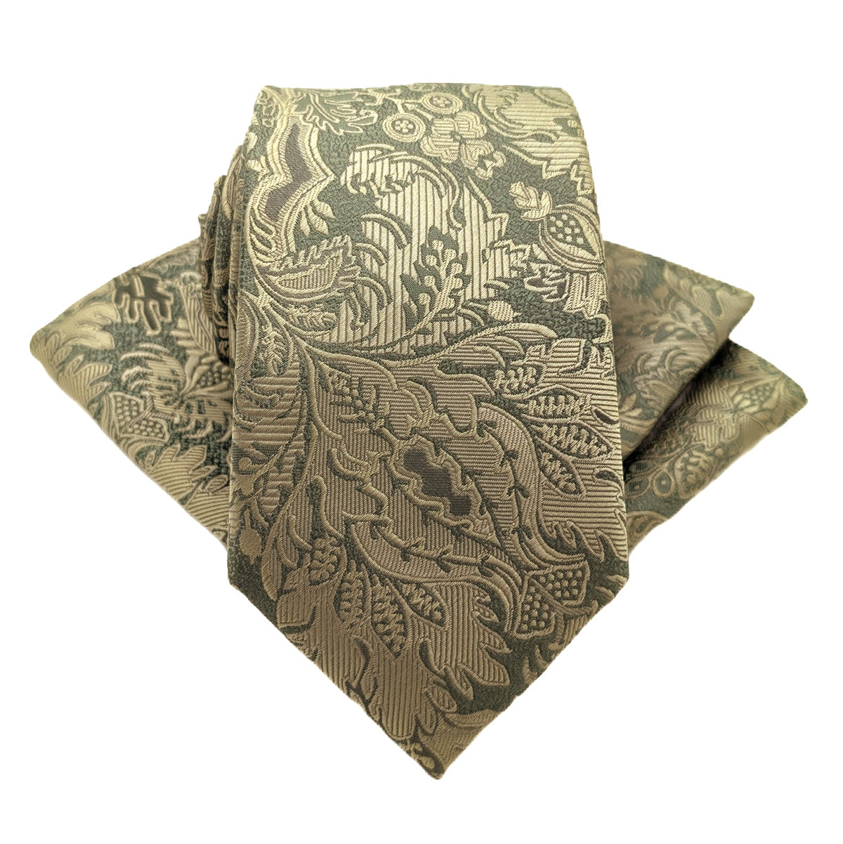 Bold Sage Leaves Pocket Square